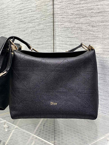 Colestore Dior Medium Diorly Bag Black Flat Cannage Calfskin 31.5 x 25 x 8 cm