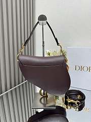 Colestore Dior Saddle Bag with Strap Deep Amaranth Grained Calfskin 25.5 x 20 x 6.5 cm  - 6