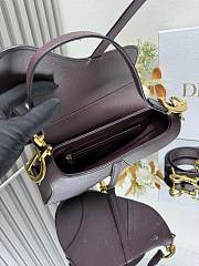 Colestore Dior Saddle Bag with Strap Deep Amaranth Grained Calfskin 25.5 x 20 x 6.5 cm  - 4