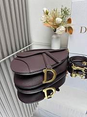 Colestore Dior Saddle Bag with Strap Deep Amaranth Grained Calfskin 25.5 x 20 x 6.5 cm  - 5