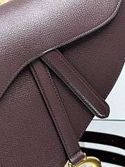 Colestore Dior Saddle Bag with Strap Deep Amaranth Grained Calfskin 25.5 x 20 x 6.5 cm  - 2