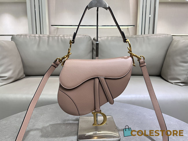 Colestore Dior Saddle Bag with Strap Blush Grained Calfskin  25.5 x 20 x 6.5 cm - 1