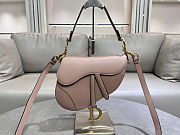 Colestore Dior Saddle Bag with Strap Blush Grained Calfskin  25.5 x 20 x 6.5 cm - 1