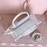 Colestore  Miu Miu White Embroidered Mesh Top-handle Bag 19.5x14x9cm - 6