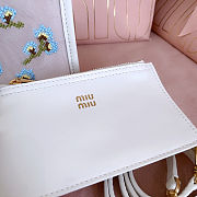 Colestore  Miu Miu White Embroidered Mesh Top-handle Bag 19.5x14x9cm - 5