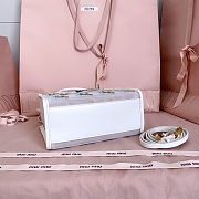Colestore  Miu Miu White Embroidered Mesh Top-handle Bag 19.5x14x9cm - 2