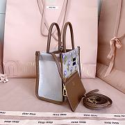Colestore  Miu Miu Cognac Embroidered Mesh Top-handle Bag 19.5x14x9cm - 6