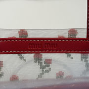 Colestore  Miu Miu Red Embroidered Mesh Top-handle Bag 19.5x14x9cm - 4