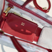 Colestore  Miu Miu Red Embroidered Mesh Top-handle Bag 19.5x14x9cm - 3