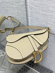 Colestore  Dior Saddle Bag with Strap Sand-Colored Grained Calfskin 24×6×18cm - 5