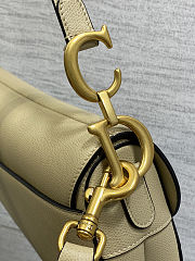 Colestore  Dior Saddle Bag with Strap Sand-Colored Grained Calfskin 24×6×18cm - 4