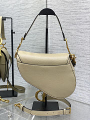 Colestore  Dior Saddle Bag with Strap Sand-Colored Grained Calfskin 24×6×18cm - 3