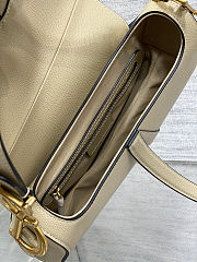 Colestore  Dior Saddle Bag with Strap Sand-Colored Grained Calfskin 24×6×18cm - 2