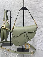 Colestore Dior Saddle Bag with Strap Ceder Green Grained Calfskin 24×6×18cm - 1