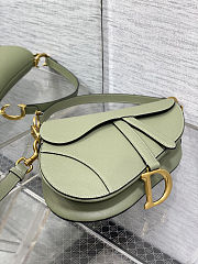 Colestore Dior Saddle Bag with Strap Ceder Green Grained Calfskin 24×6×18cm - 6
