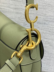 Colestore Dior Saddle Bag with Strap Ceder Green Grained Calfskin 24×6×18cm - 5