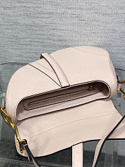 Colestore Dior Saddle Bag with Strap Powder Pink Grained Calfskin 25.5×20×6.5cm - 6