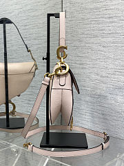Colestore Dior Saddle Bag with Strap Powder Pink Grained Calfskin 25.5×20×6.5cm - 4