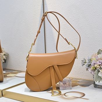 Colestore Dior Medium Soft Saddle Bag with Strap Camel Vintage Smooth Calfskin 24 x 20 x 7 cm