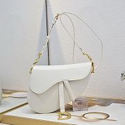 Colestore Dior Medium Soft Saddle Bag with Strap White Vintage Smooth Calfskin 24 x 20 x 7 cm - 1