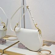 Colestore Dior Medium Soft Saddle Bag with Strap White Vintage Smooth Calfskin 24 x 20 x 7 cm - 5