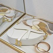 Colestore Dior Medium Soft Saddle Bag with Strap White Vintage Smooth Calfskin 24 x 20 x 7 cm - 4
