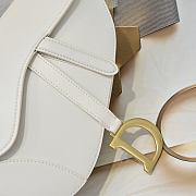 Colestore Dior Medium Soft Saddle Bag with Strap White Vintage Smooth Calfskin 24 x 20 x 7 cm - 3