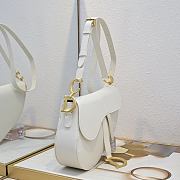 Colestore Dior Medium Soft Saddle Bag with Strap White Vintage Smooth Calfskin 24 x 20 x 7 cm - 2