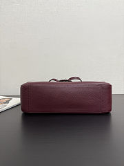 Colestore Chanel Maxi Flapbag   Grained Calfskin & Silver Metal Burgundy  19.5 x 32 x 10cm - 6
