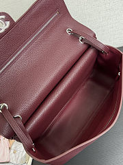 Colestore Chanel Maxi Flapbag   Grained Calfskin & Silver Metal Burgundy  19.5 x 32 x 10cm - 2