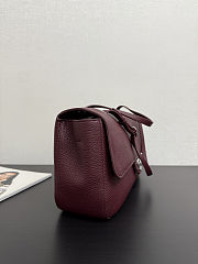 Colestore Chanel Maxi Flapbag   Grained Calfskin & Silver Metal Burgundy  19.5 x 32 x 10cm - 5