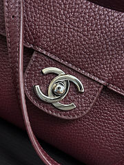 Colestore Chanel Maxi Flapbag   Grained Calfskin & Silver Metal Burgundy  19.5 x 32 x 10cm - 3