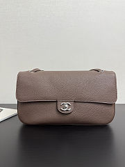 	 Colestore Chanel Maxi Flapbag Grained Calfskin & Silver Metal Light Brown 19.5 x 32 x 10cm - 1