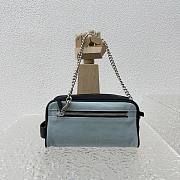 Colestore Chanel Large Zipped Pouch   Canvas, Calfskin & Silver-Tone Metal  Blue & Black 23x13x9cm - 2