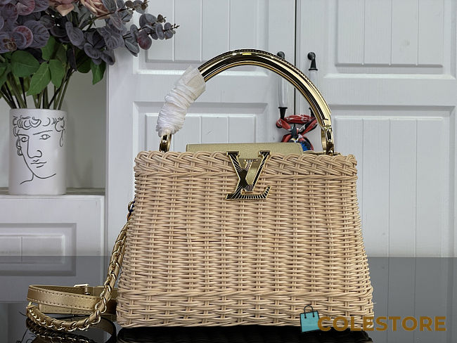 Colestore Louis Vuitton Capucines BB Gold Rattan and cowhide leather 27 x 17.3 x 9 cm - 1