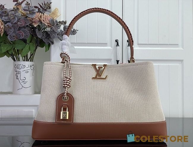 Colestore Louis Vuitton Capucines Weekender Tan Canvas and cowhide leather 43.5 x 15.5 x 16 cm - 1