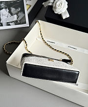 Colestore Chanel Coco Beach Top Handle Long Vanity Case with Chain Ecru Tweed and Black Calfskin Gold Hardware 17x19.5x5.5cm - 6