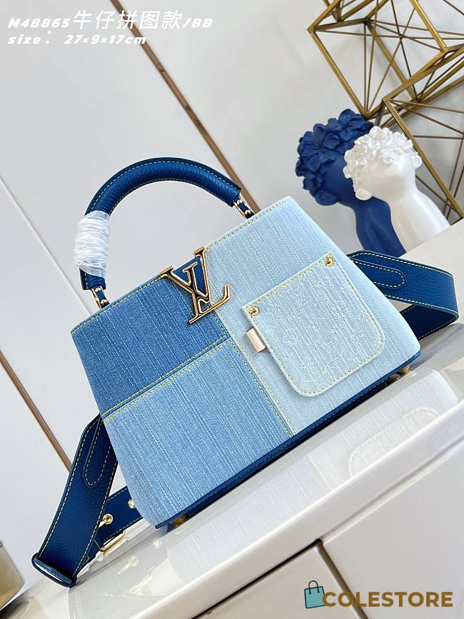 Colestore Louis Vuitton Capucines BB Blue Denim 27 x 17.3 x 9 cm - 1