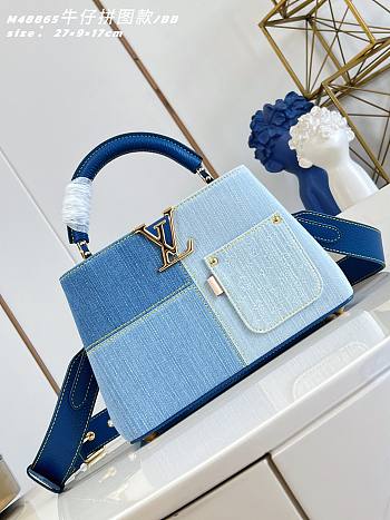 Colestore Louis Vuitton Capucines BB Blue Denim 27 x 17.3 x 9 cm