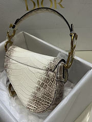 Colestore Christian Dior Niloticus Crocodile Himalaya Saddle Bag Latte  - 2