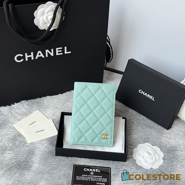 Colestore Chanel Caviar Quilted Passport Tiffany 14.5×10.5×2cm - 1