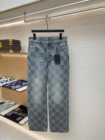 Colestore Louis Vuitton Jeans Jacquard weave pattern Indigo Blue
