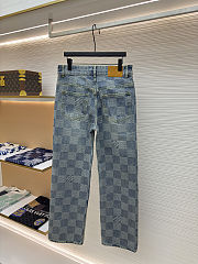 Colestore Louis Vuitton Jeans Jacquard weave pattern Indigo Blue - 6