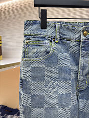 Colestore Louis Vuitton Jeans Jacquard weave pattern Indigo Blue - 3