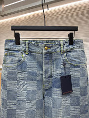 Colestore Louis Vuitton Jeans Jacquard weave pattern Indigo Blue - 5
