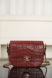 Colestore Chanel Clutch   Crocodile Embossed Calfskin & Gold-Tone Metal  Burgundy  16 x 26 x 2.5cm - 4