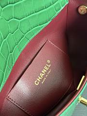 Colestore Chanel Mini Flap Bag with Top Handle   Crocodile Embossed Calfskin & Gold-Tone Metal  Green  14.5 x 19.5 x 5cm - 5