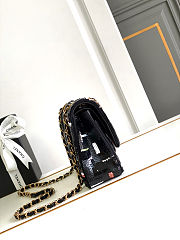 Colestore Chanel Classic 11.12 handbag Embroidered satin, sequins, glass pearls & ruthenium-finish metal, black, yellow & white 15.5×25.5×6.5cm - 3