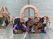 Colestore Dior Small Lady D-joy Bag Beige Multicolor Brocart Embroidery 22 x 11 x 6 cm - 3