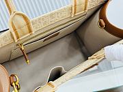 Colestore Dior Raffia Calfskin Oblique Embroidered Medium Book Tote Beige Camel 36×16×27cm - 3
